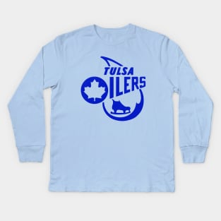 Defunct Tulsa Oilers Hockey 1982 Kids Long Sleeve T-Shirt
